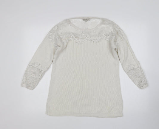 F&F Womens White   Pullover Jumper Size 8