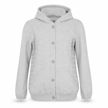 Front view of Marks & Spencer women’s grey cardigan jumper size 2xs
