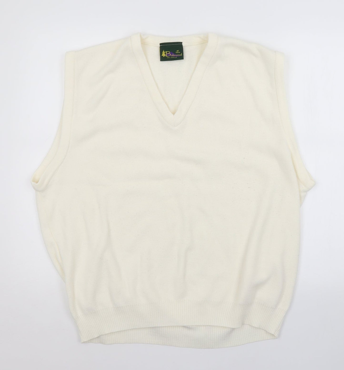 Balmoral Mens White   Vest Jumper