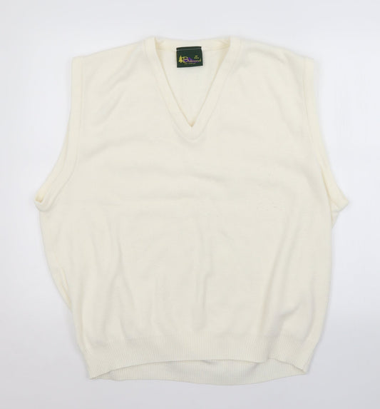Balmoral Mens White   Vest Jumper