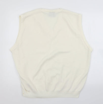 Balmoral Mens White   Vest Jumper