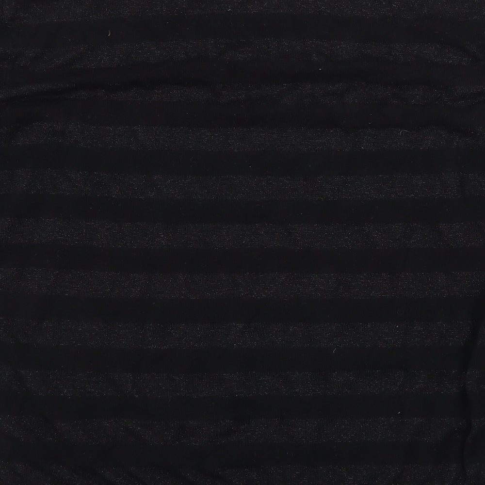 Preworn Mens Black Striped  Pullover Jumper Size L