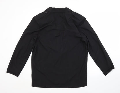 Womens UK Size 12 PLANET Black Basic Button-Up