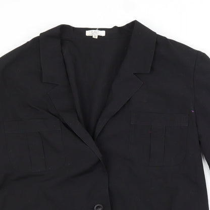 Womens UK Size 12 PLANET Black Basic Button-Up
