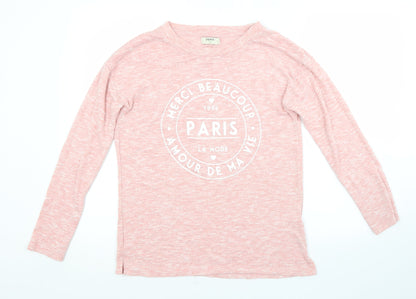 Womens UK Size S Papaya Pink Pullover Jumper