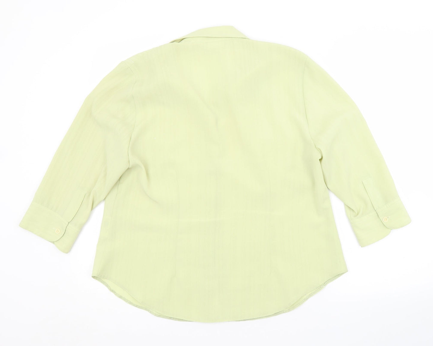 Womens UK Size 16 FOSBY Green Basic Button-Up