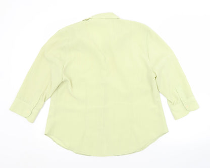 Womens UK Size 16 FOSBY Green Basic Button-Up