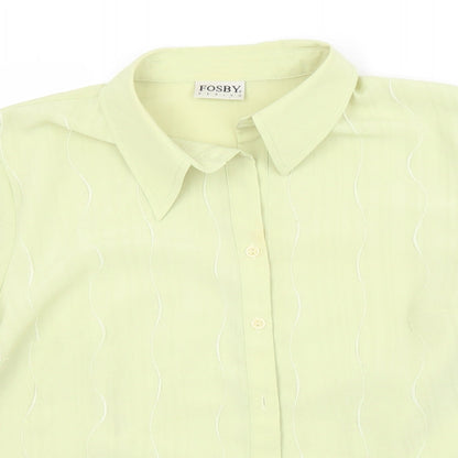 Womens UK Size 16 FOSBY Green Basic Button-Up