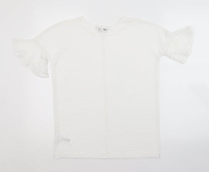 NEXT Womens White Striped  Basic Blouse Size 6
