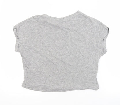 New Look Girls Grey   Cropped T-Shirt Size 12-13 Years  - NASA