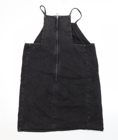 Topshop Womens Grey Herringbone  Pinafore/Dungaree Dress  Size 12