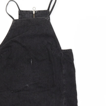 Topshop Womens Grey Herringbone  Pinafore/Dungaree Dress  Size 12
