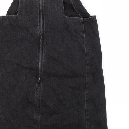 Topshop Womens Grey Herringbone  Pinafore/Dungaree Dress  Size 12