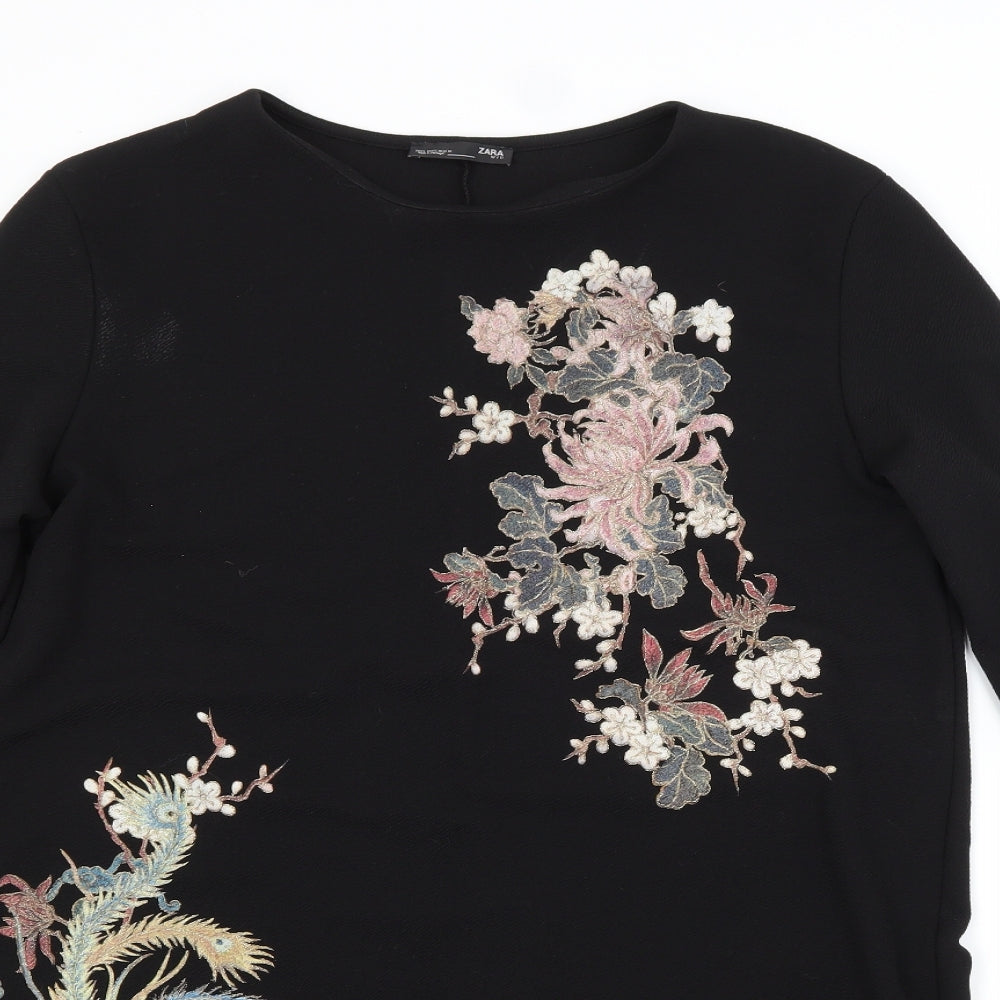 Zara Womens Beige Floral  A-Line