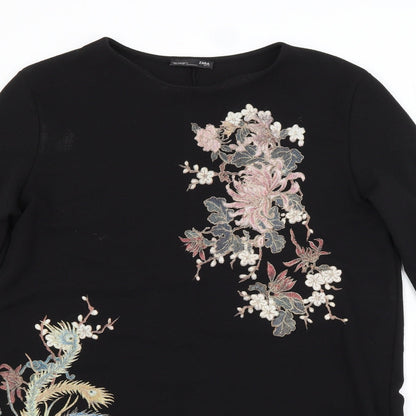 Zara Womens Beige Floral  A-Line