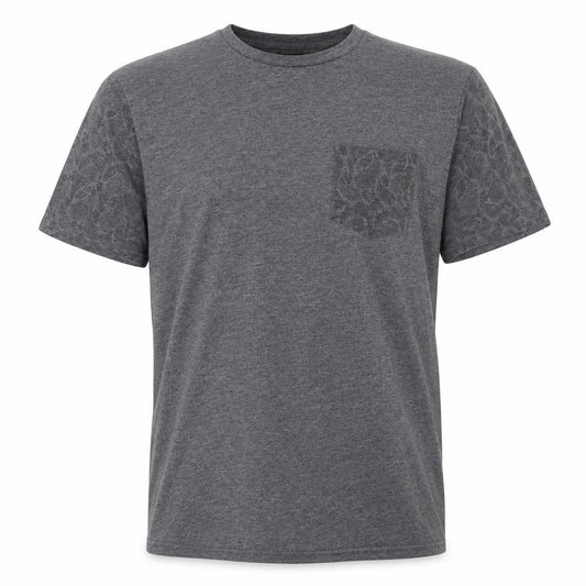 Front view of Burton men’s grey paisley t-shirt, size M