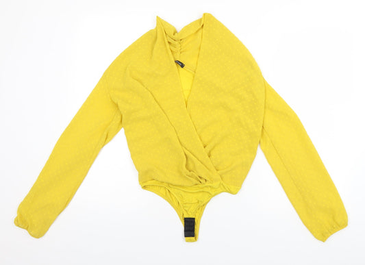 Boohoo Womens Yellow   Leotard One-Piece Size 8
