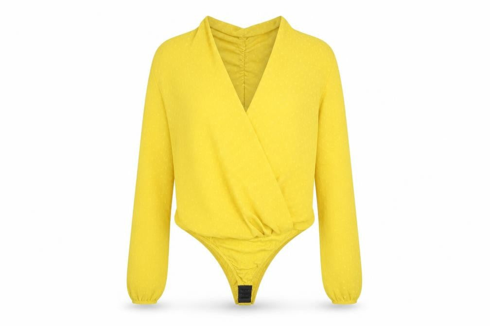 Womens UK Size 8 Boohoo One-Piece Yellow Leotard