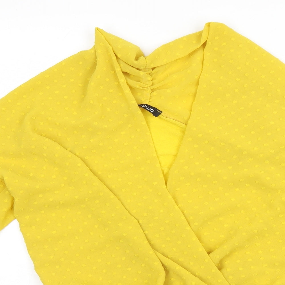 Boohoo Womens Yellow   Leotard One-Piece Size 8