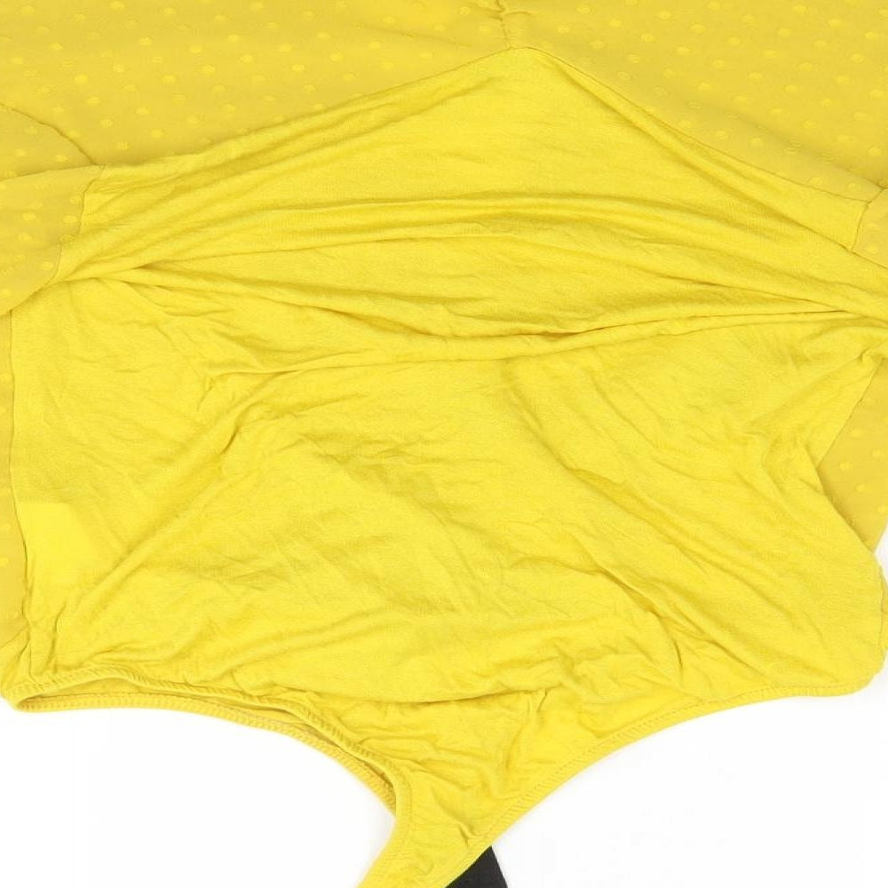 Boohoo Womens Yellow   Leotard One-Piece Size 8