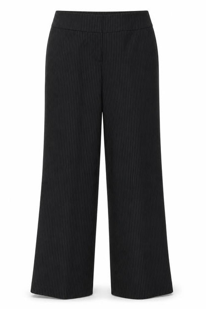 Front view of Papaya women’s brown striped dress pants trousers, size UK 10, 28-inch leg