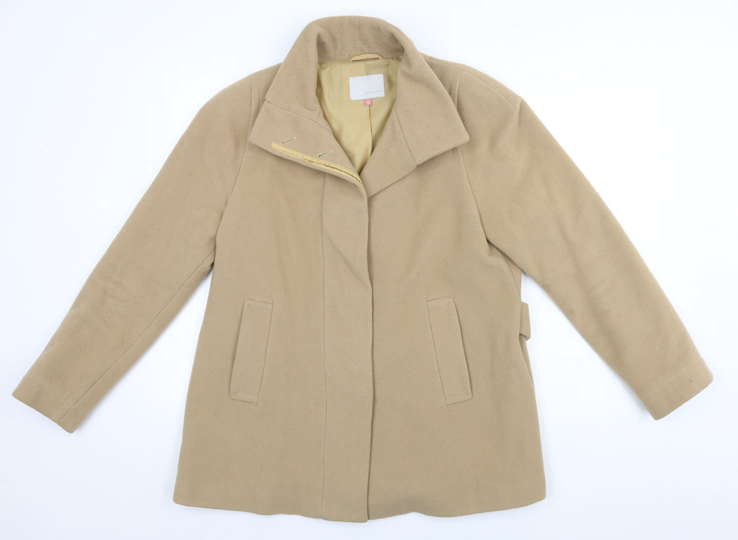 John Lewis Womens Beige   Overcoat Coat Size 12