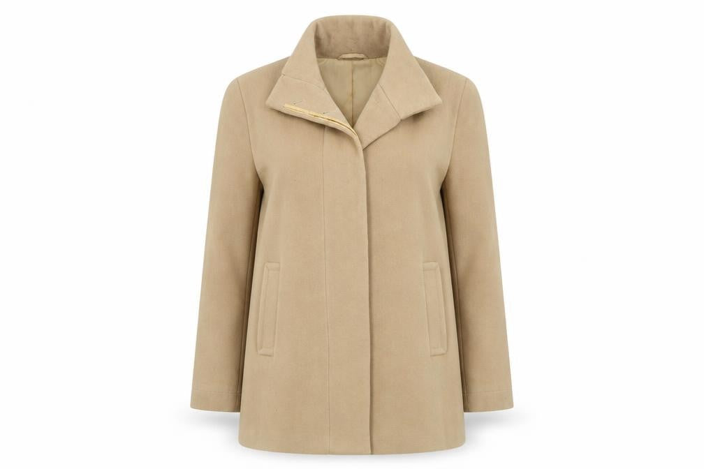 John Lewis Womens Beige   Overcoat Coat Size 12