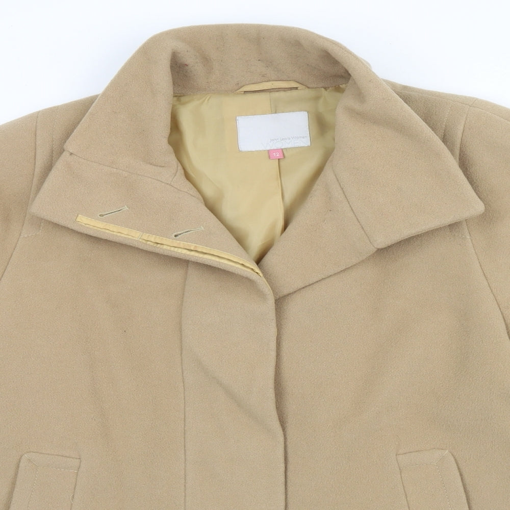 John Lewis Womens Beige   Overcoat Coat Size 12