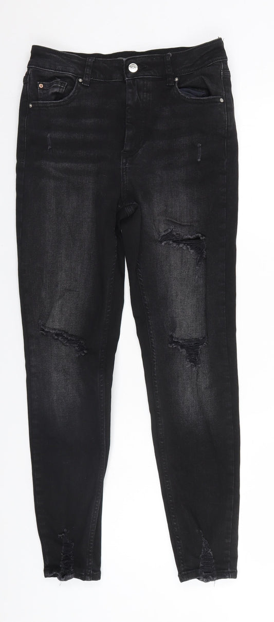 Denim & Co. Womens Black   Straight Jeans Size 12 L26 in