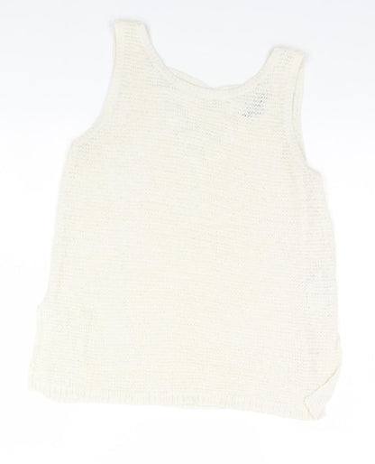 Womens UK Size 12 New Look Ivory Basic Tank