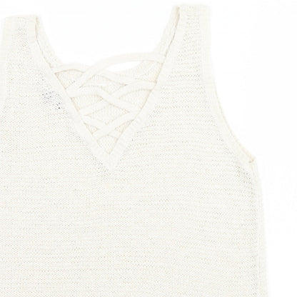 Womens UK Size 12 New Look Ivory Basic Tank