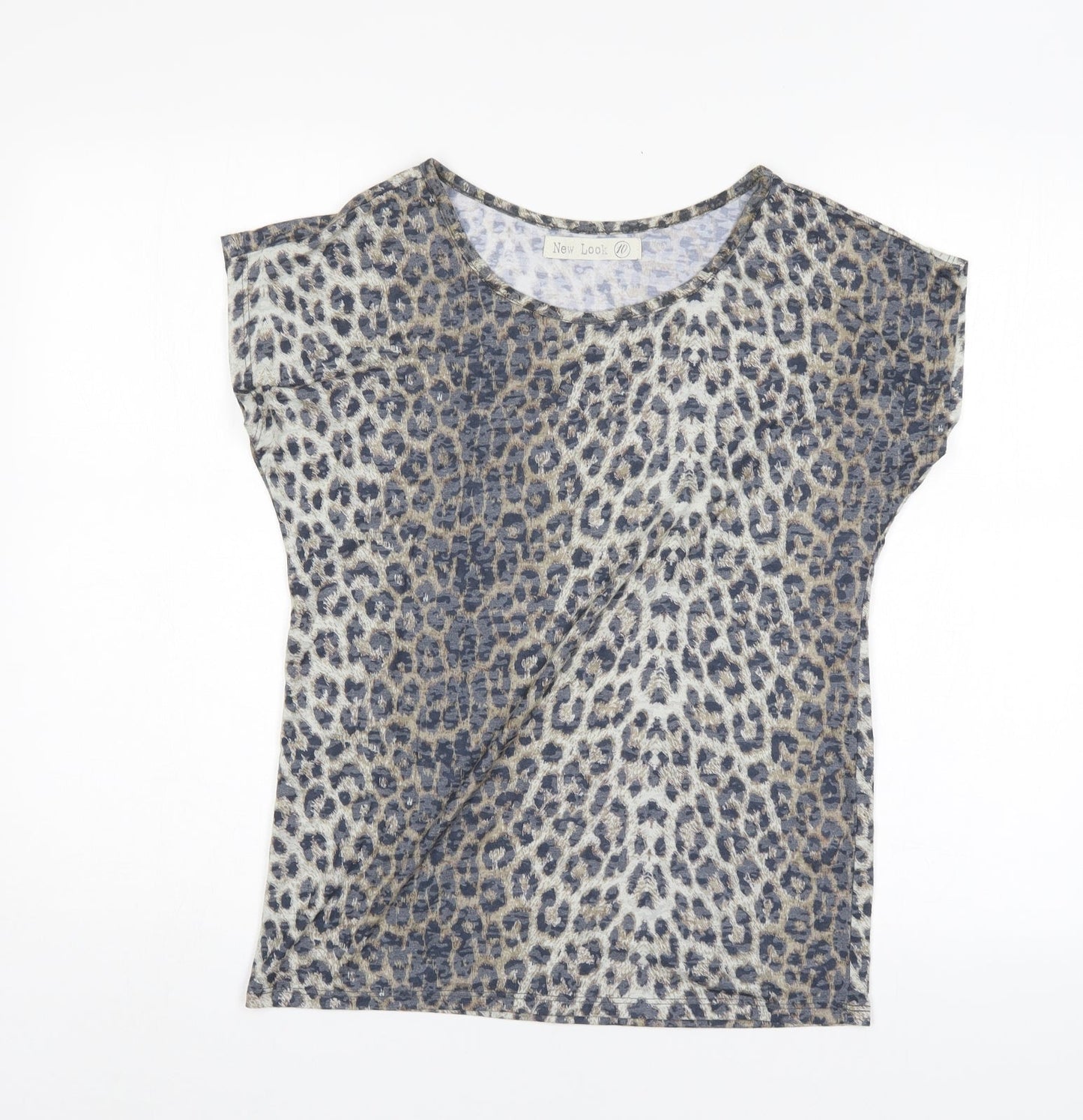 New Look Womens Multicoloured Animal Print  Basic Blouse Size 10