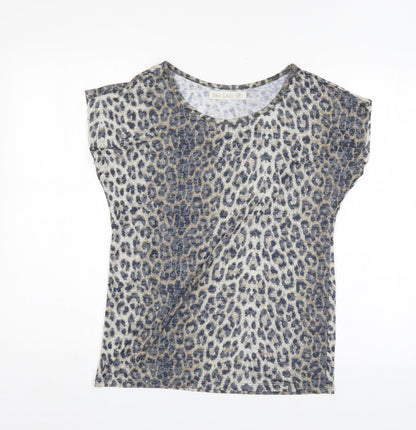 New Look Womens Multicoloured Animal Print  Basic Blouse Size 10