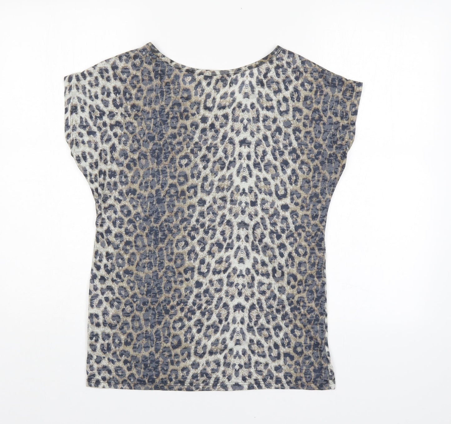 New Look Womens Multicoloured Animal Print  Basic Blouse Size 10