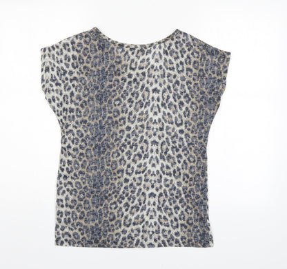 New Look Womens Multicoloured Animal Print  Basic Blouse Size 10