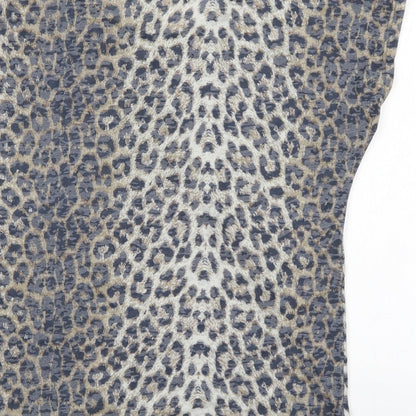 New Look Womens Multicoloured Animal Print  Basic Blouse Size 10