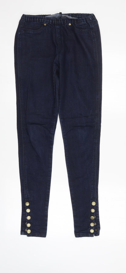 Womens UK Size 10 YESYES Regular Fit Tapered Blue Jeans