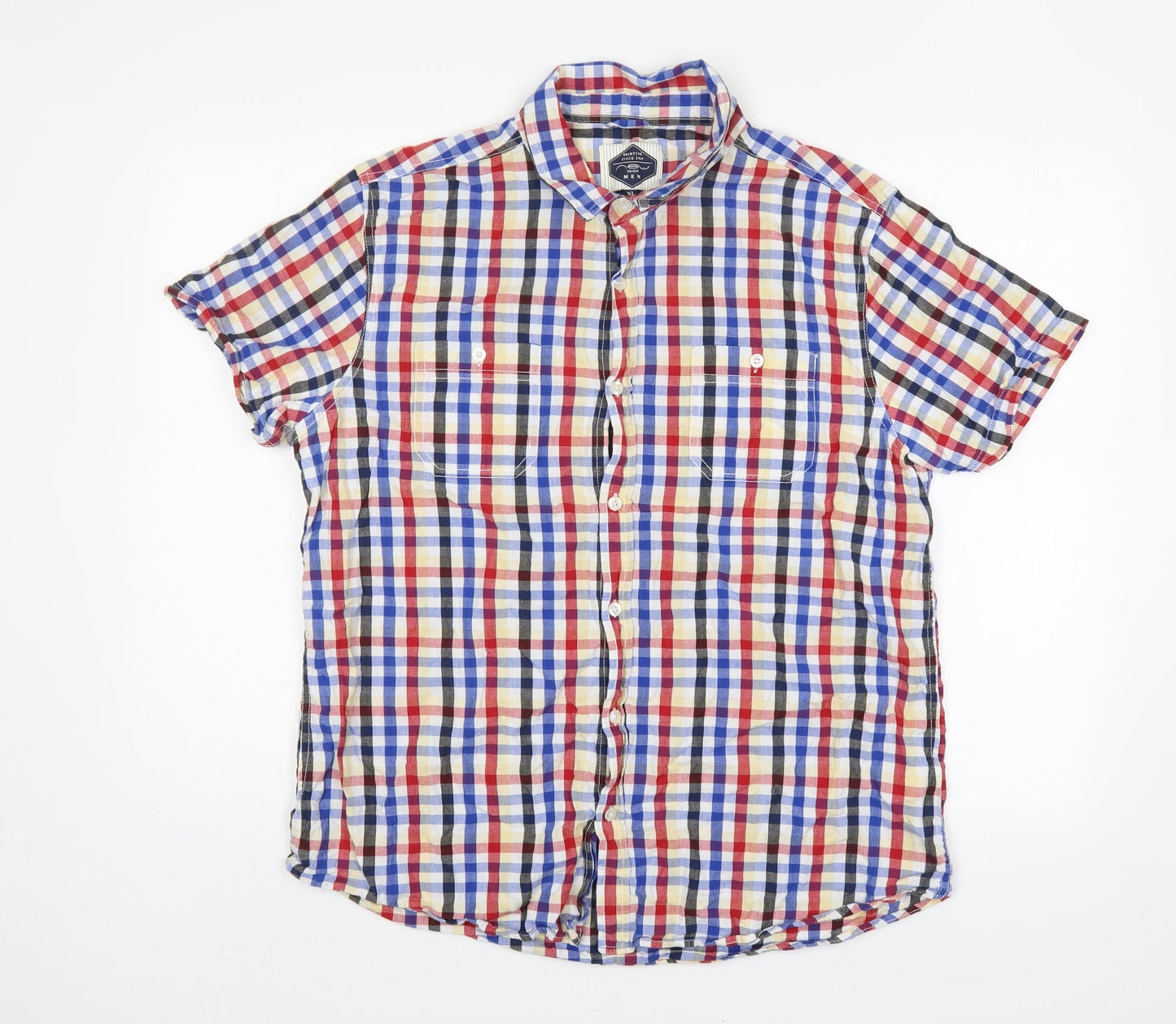 Mens UK Size XL New Look Multicoloured  Button-Up Short Sleeve Casual Shirt