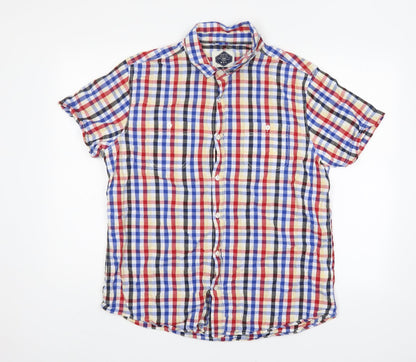 Mens UK Size XL New Look Multicoloured  Button-Up Short Sleeve Casual Shirt