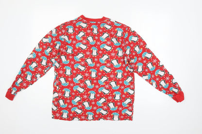 Preworn Mens Red    Pyjama Top Size M  - chrismas sleepwear
