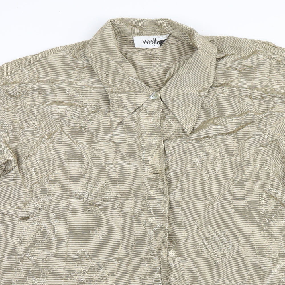 Womens UK Size  Wallis Beige Basic Button-Up