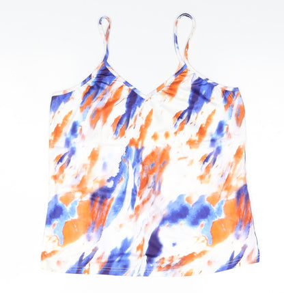 SheIn Womens White Geometric  Basic Tank Size 12