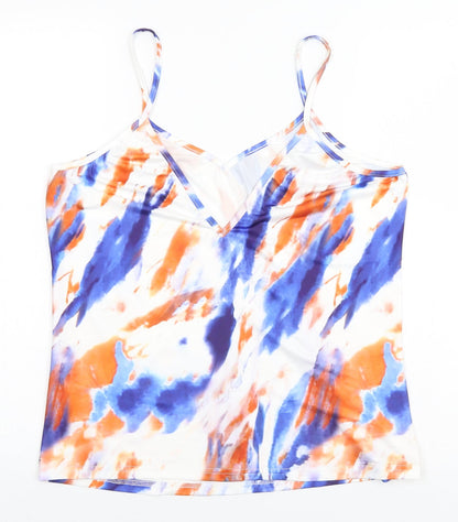 SheIn Womens White Geometric  Basic Tank Size 12