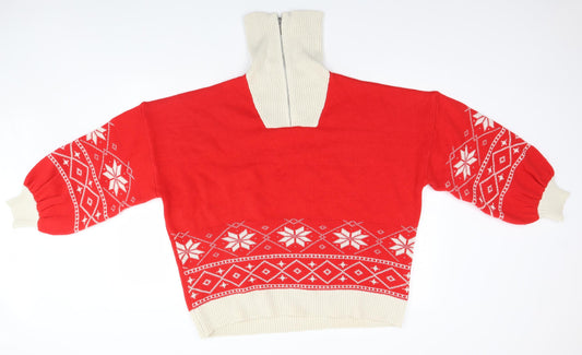 Womens UK Size 10 Missguided Red Pullover Jumper