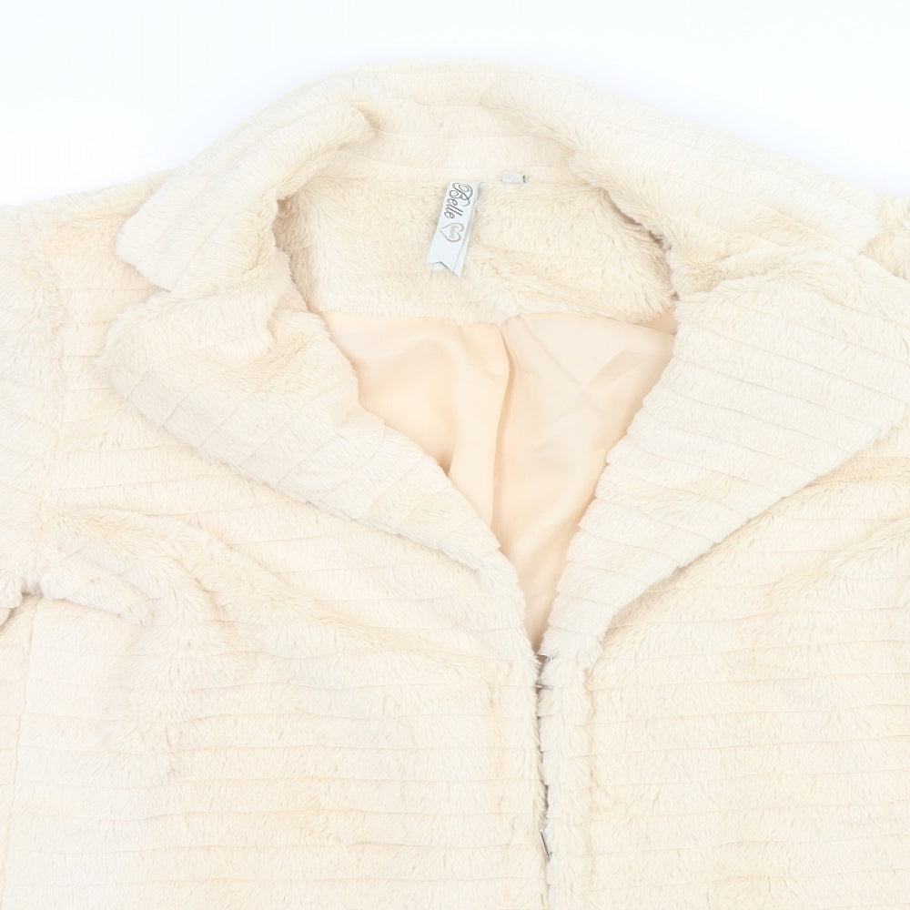 Belle Womens Beige   Overcoat Coat Size M