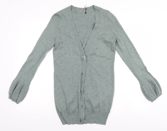Womens UK Size 8 Topshop Grey Cardigan Jumper