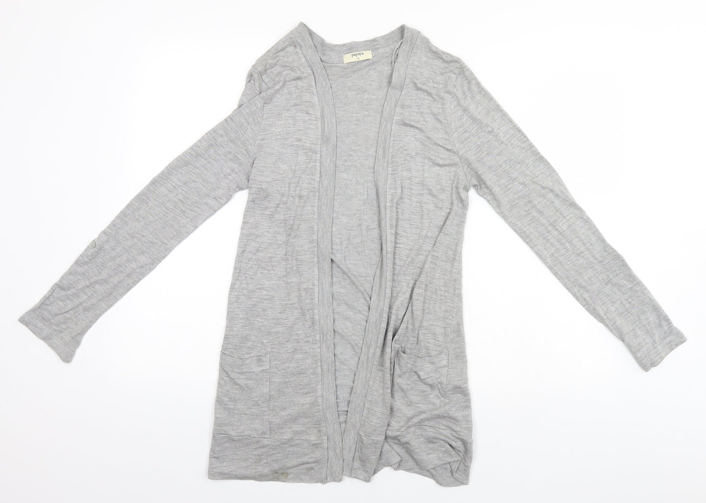 Womens UK Size 12 Papaya Grey Cardigan Jumper