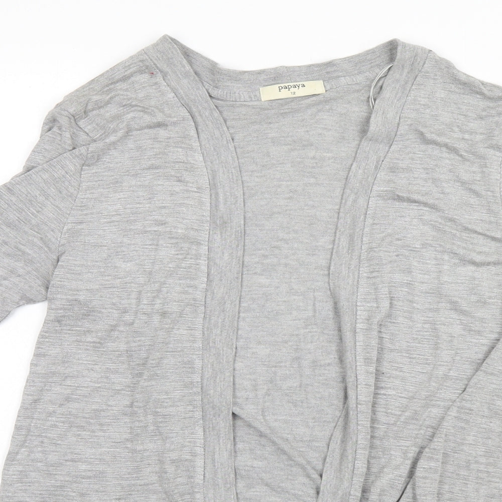 Womens UK Size 12 Papaya Grey Cardigan Jumper