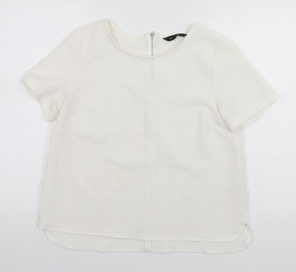 Womens UK Size 14 New Look White Basic T-Shirt