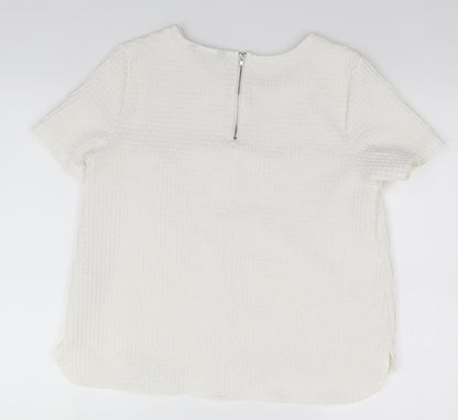 Womens UK Size 14 New Look White Basic T-Shirt